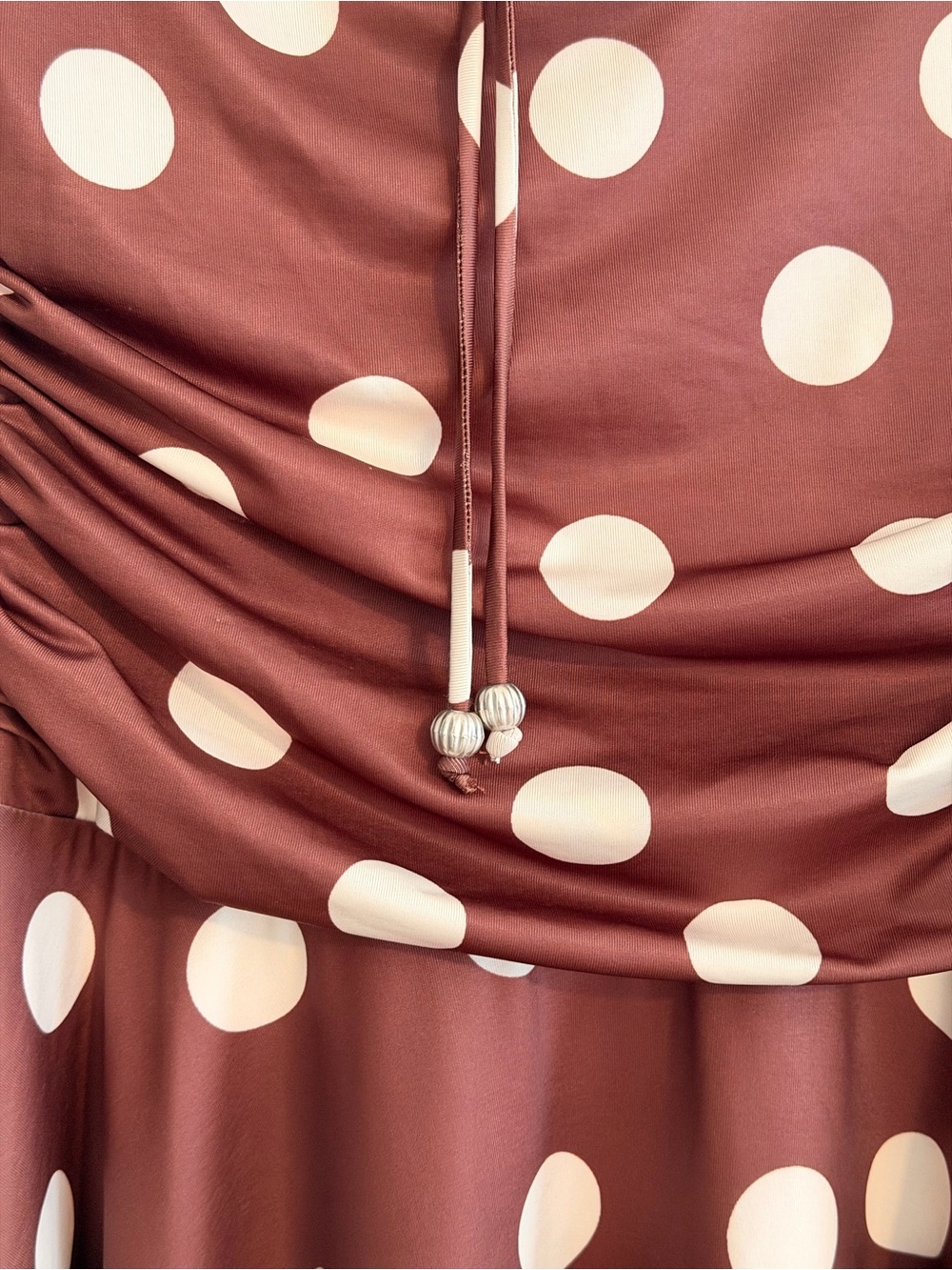 Free People Brown Polka Dot Sleeveless V-Neck Mini Dress - Picture 4 of 5